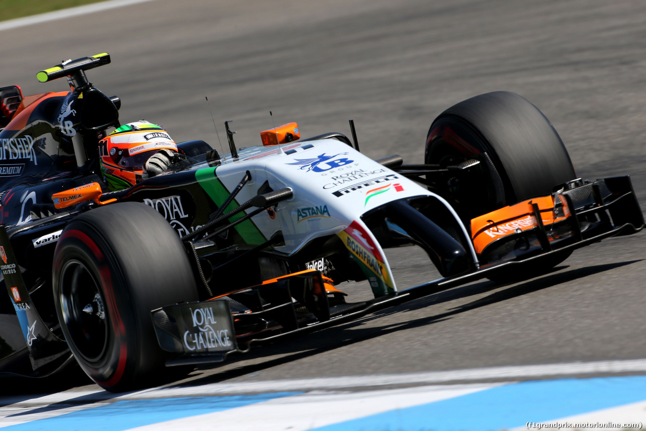 GP GERMANIA, Sergio Perez (MEX), Sahara Force India 
18.07.2014. Formula 1 World Championship, Rd 10, German Grand Prix, Hockenheim, Germany, Practice Day.