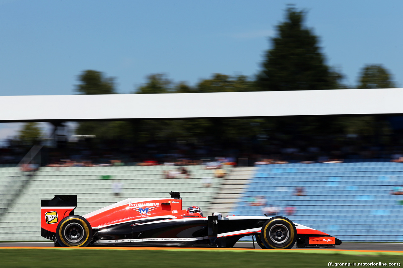 GP GERMANIA, Jules Bianchi (FRA) Marussia F1 Team MR03.
18.07.2014. Formula 1 World Championship, Rd 10, German Grand Prix, Hockenheim, Germany, Practice Day.