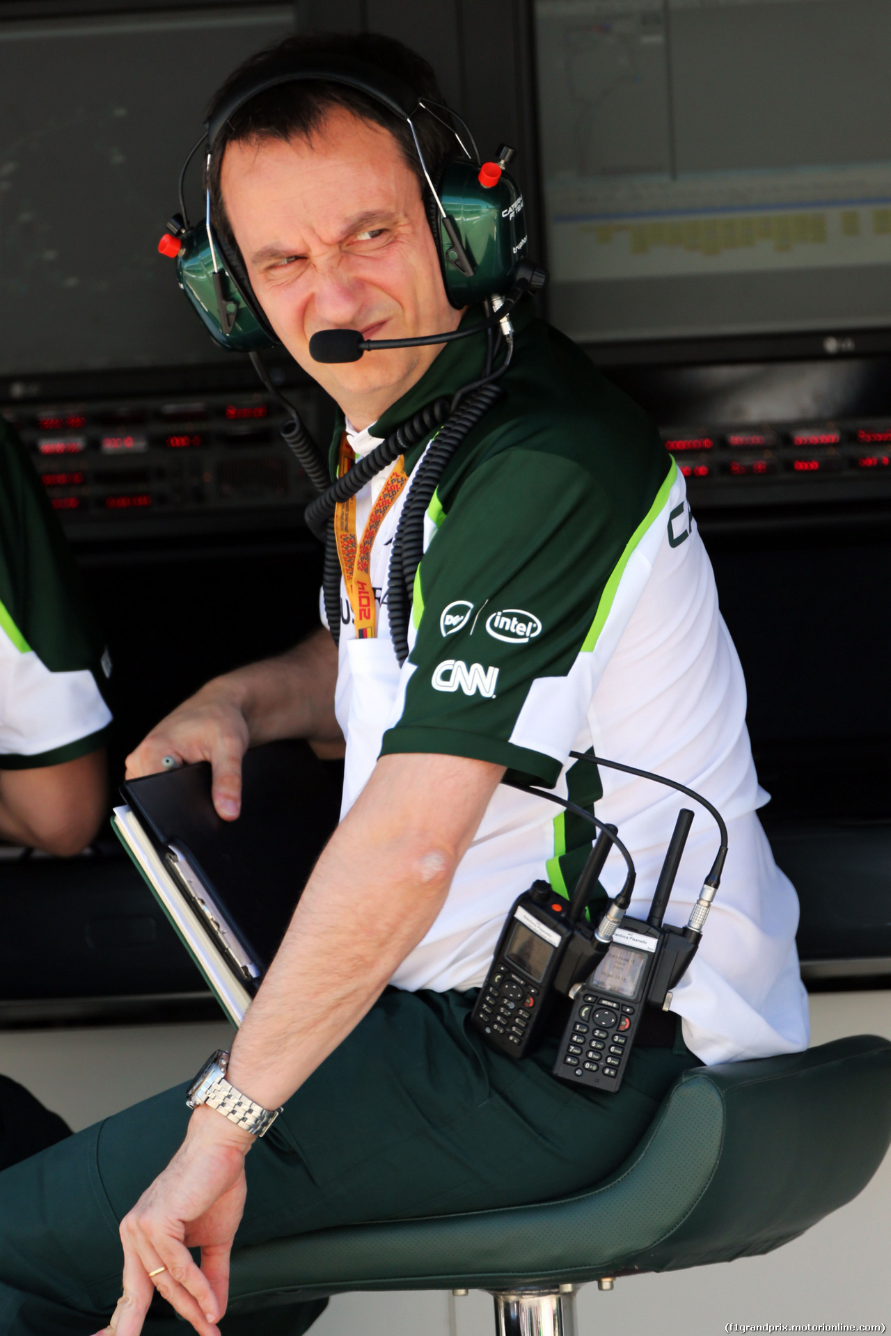 GP GERMANIA, Gianluca Pisanello (ITA) Caterham F1 Team Head of Trackside Engineering.
18.07.2014. Formula 1 World Championship, Rd 10, German Grand Prix, Hockenheim, Germany, Practice Day.
