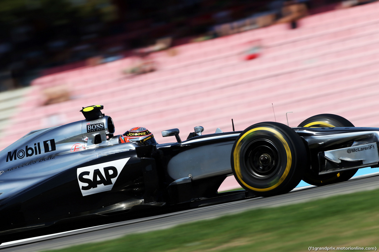 GP GERMANIA, Kevin Magnussen (DEN) McLaren MP4-29.
18.07.2014. Formula 1 World Championship, Rd 10, German Grand Prix, Hockenheim, Germany, Practice Day.
