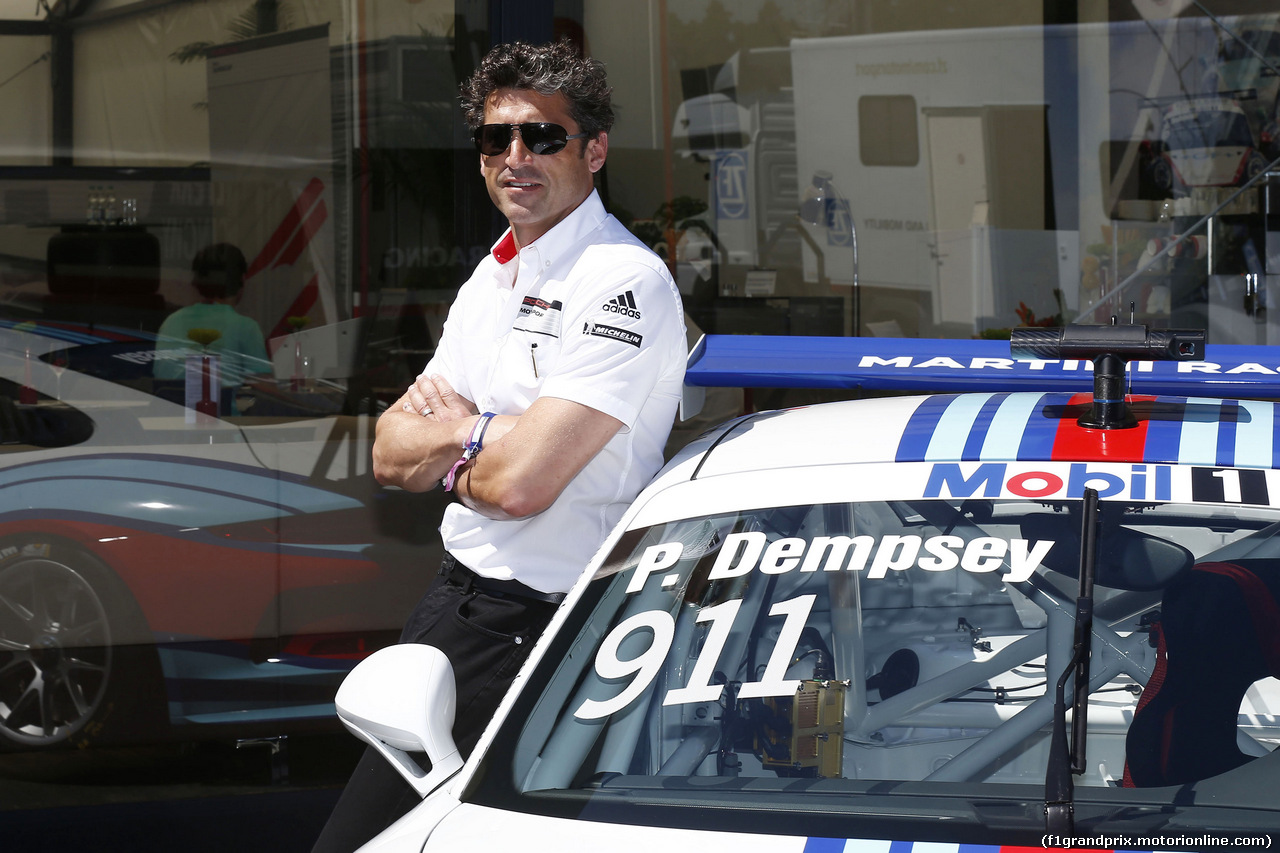 GP GERMANIA, Patrick Dempsey (USA) Actor, who is competing in the Porsche Supercup race.
18.07.2014. Formula 1 World Championship, Rd 10, German Grand Prix, Hockenheim, Germany, Practice Day.
