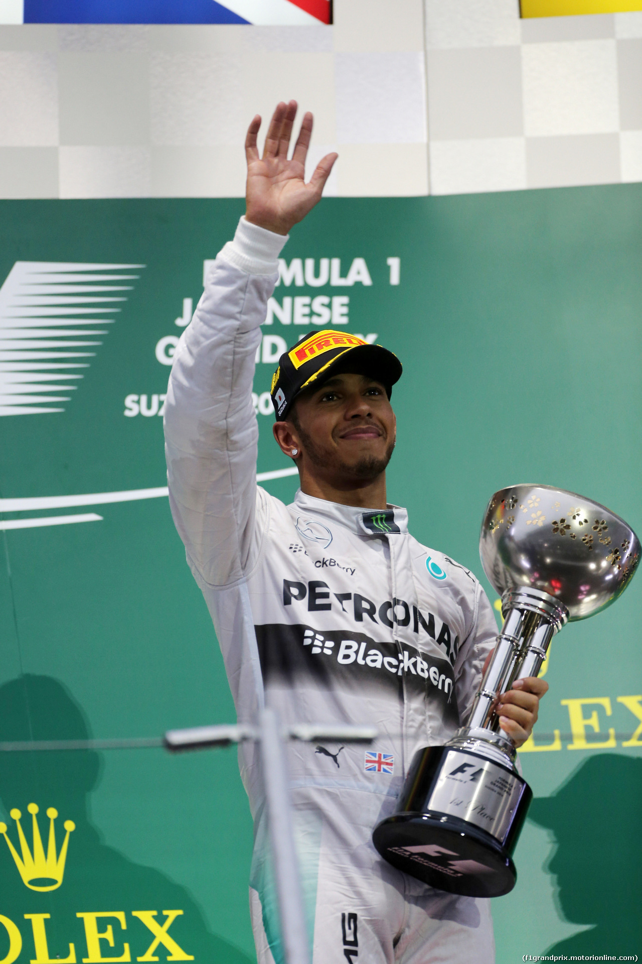 GP GIAPPONE, 05.10.2014 - Gara, Lewis Hamilton (GBR) Mercedes AMG F1 W05 vincitore