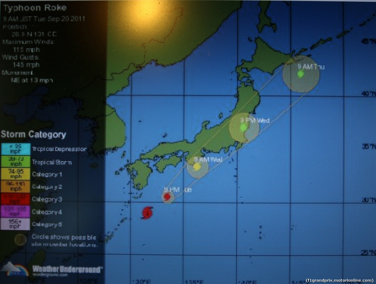 GP GIAPPONE, 05.10.2014 - Typhoon Map