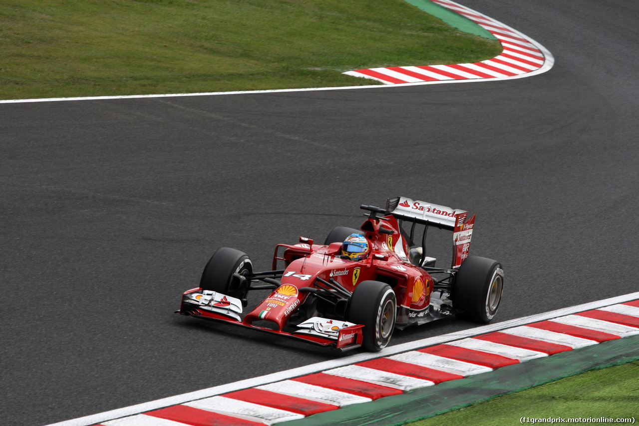 GP GIAPPONE, 04.10.2014 - Prove Libere 3, Fernando Alonso (ESP) Ferrari F14-T