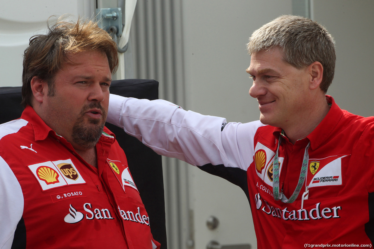 GP GIAPPONE, 04.10.2014 - Prove Libere 3, (L-R) Gino Rosato (CDN) Ferrari e Antonello Coletta (ITA), Ferrari