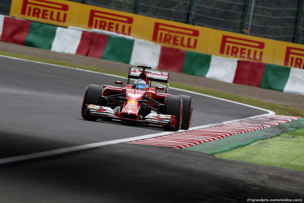 GP GIAPPONE, 04.10.2014 - Prove Libere 3, Fernando Alonso (ESP) Ferrari F14-T