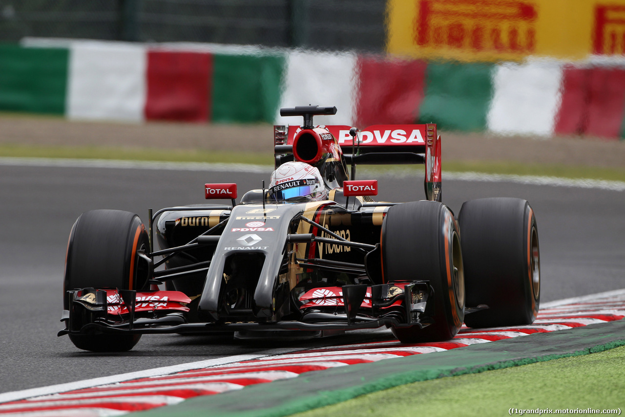 GP GIAPPONE, 04.10.2014 - Prove Libere 3, Romain Grosjean (FRA) Lotus F1 Team E22