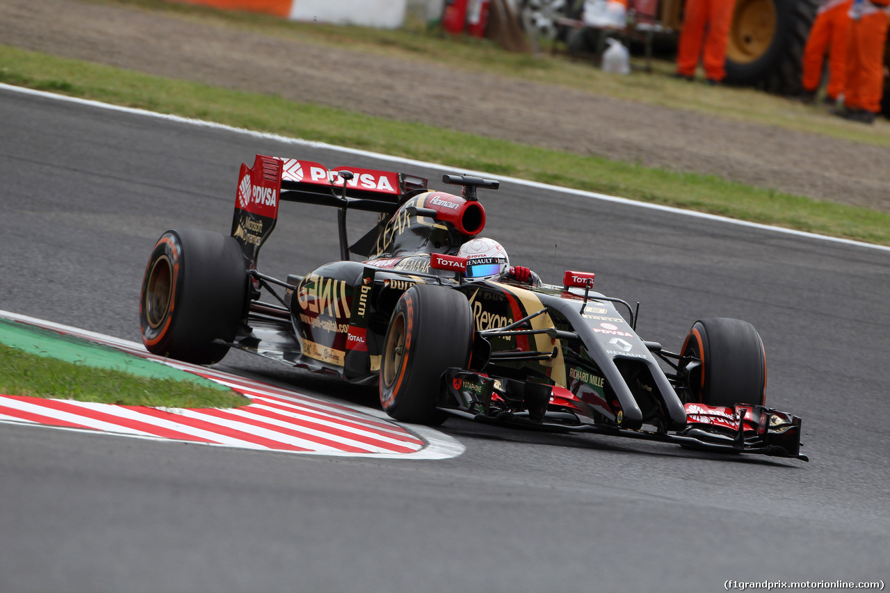 GP GIAPPONE, 04.10.2014 - Prove Libere 3, Romain Grosjean (FRA) Lotus F1 Team E22