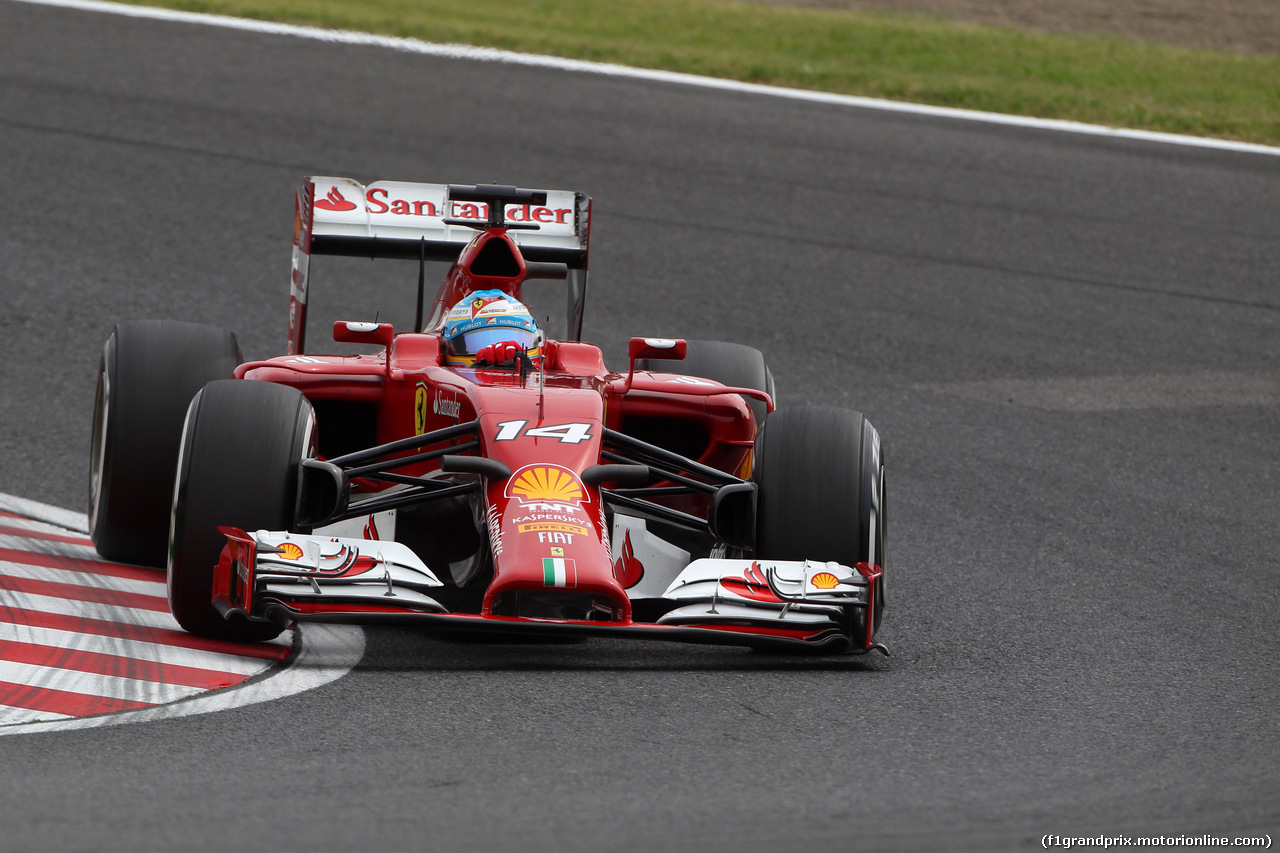 GP GIAPPONE, 04.10.2014 - Prove Libere 3, Fernando Alonso (ESP) Ferrari F14-T