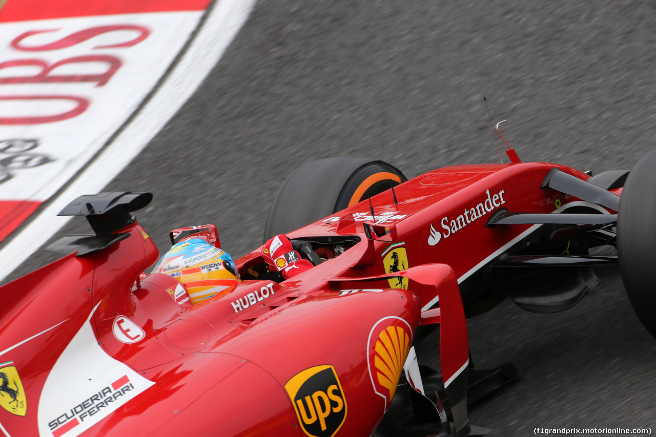 GP GIAPPONE, 04.10.2014 - Prove Libere 3, Fernando Alonso (ESP) Ferrari F14-T