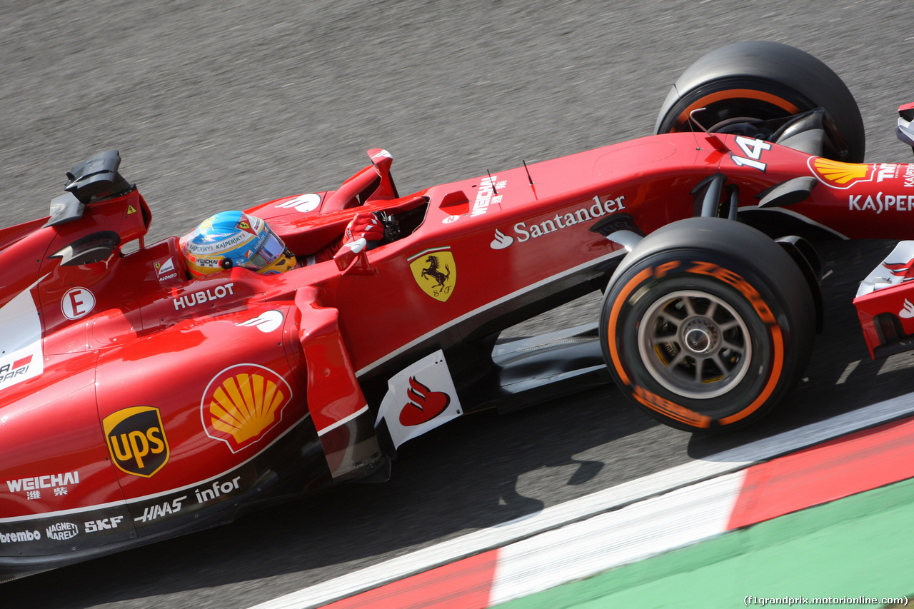GP GIAPPONE, 03.10.2014 - Prove Libere 1, Fernando Alonso (ESP) Ferrari F14-T