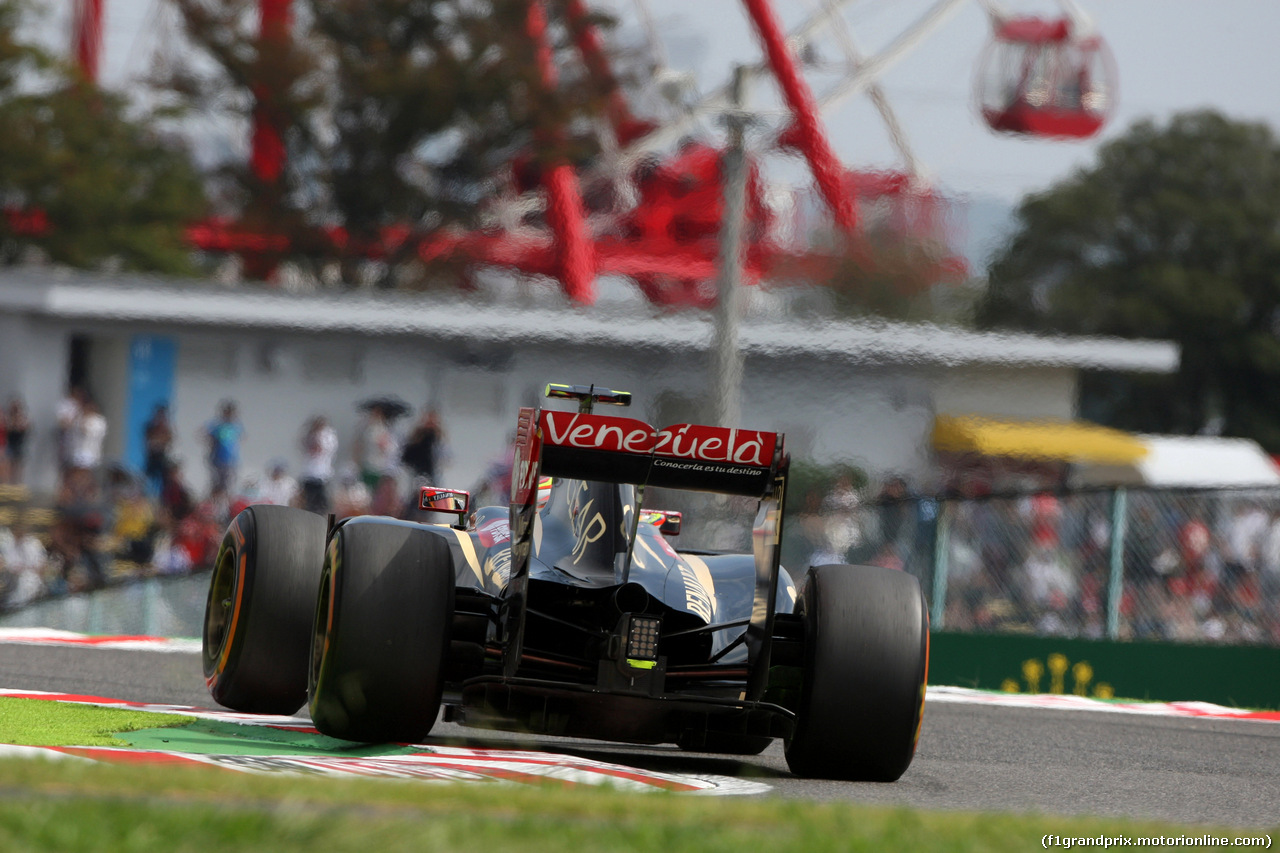 GP GIAPPONE, 03.10.2014 - Prove Libere 1, Pastor Maldonado (VEN) Lotus F1 Team E22
