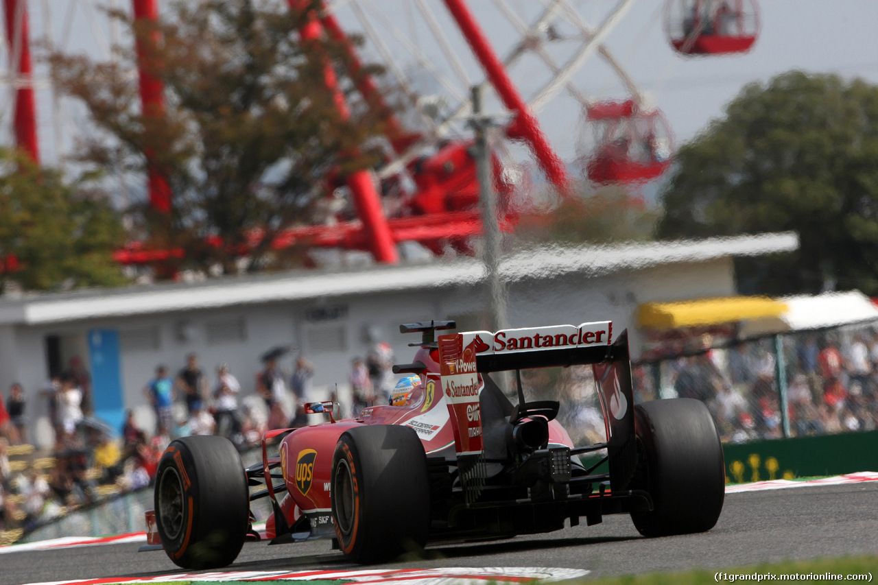 GP GIAPPONE, 03.10.2014 - Prove Libere 1, Fernando Alonso (ESP) Ferrari F14-T