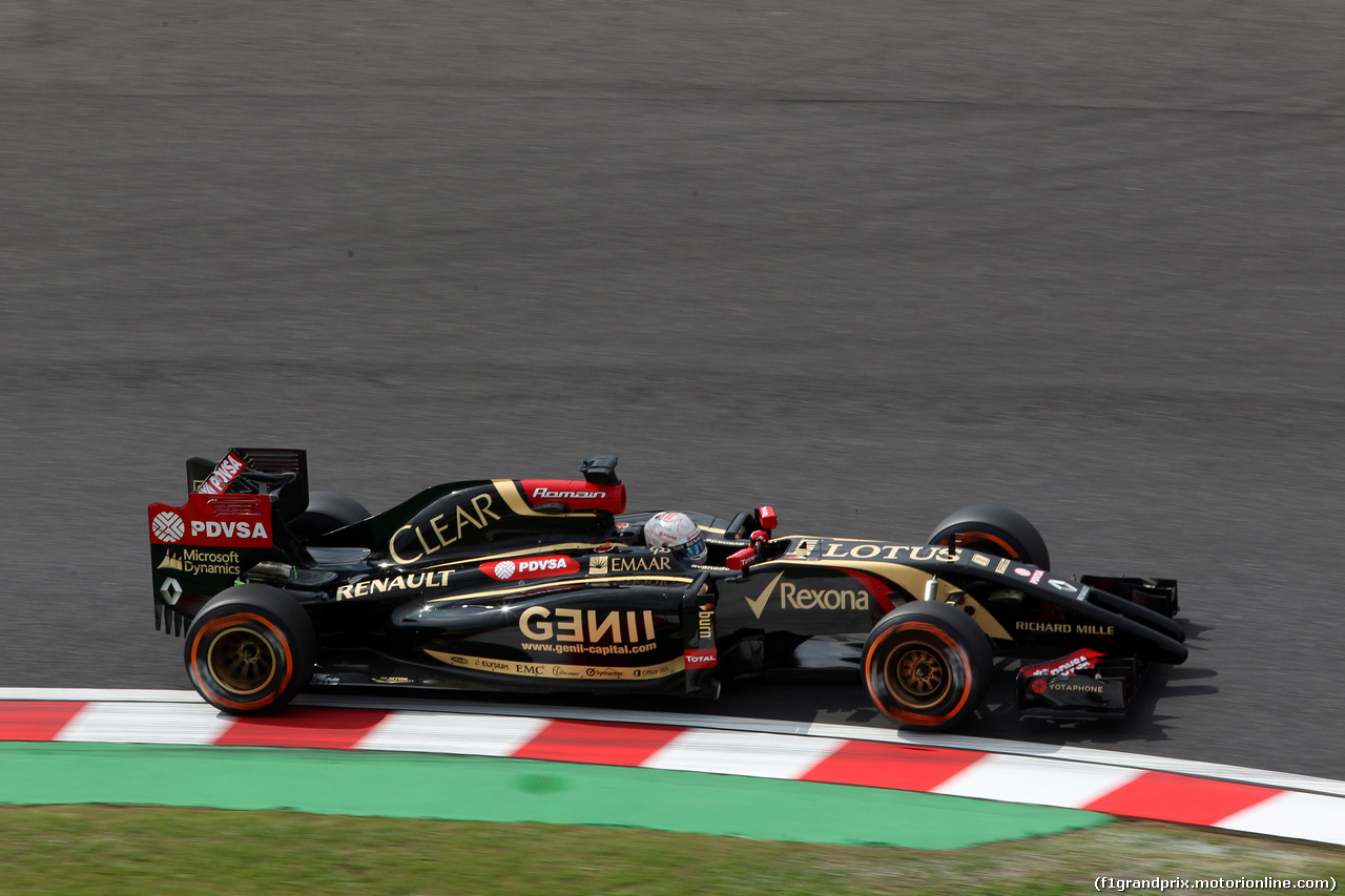 GP GIAPPONE, 03.10.2014 - Prove Libere 1, Romain Grosjean (FRA) Lotus F1 Team E22