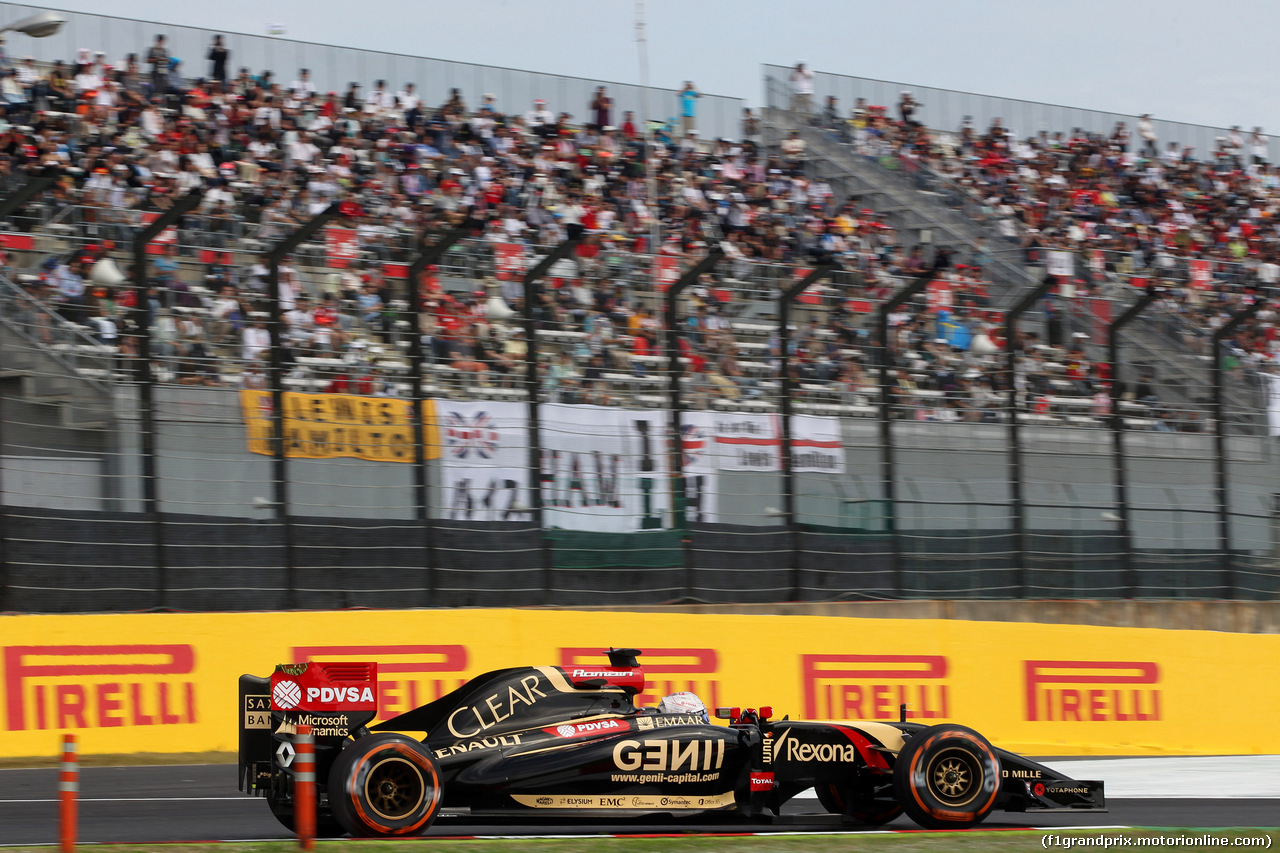 GP GIAPPONE, 03.10.2014 - Prove Libere 1, Romain Grosjean (FRA) Lotus F1 Team E22