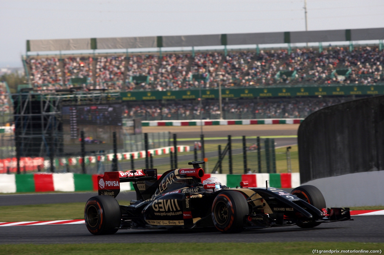 GP GIAPPONE, 03.10.2014 - Prove Libere 2, Romain Grosjean (FRA) Lotus F1 Team E22
