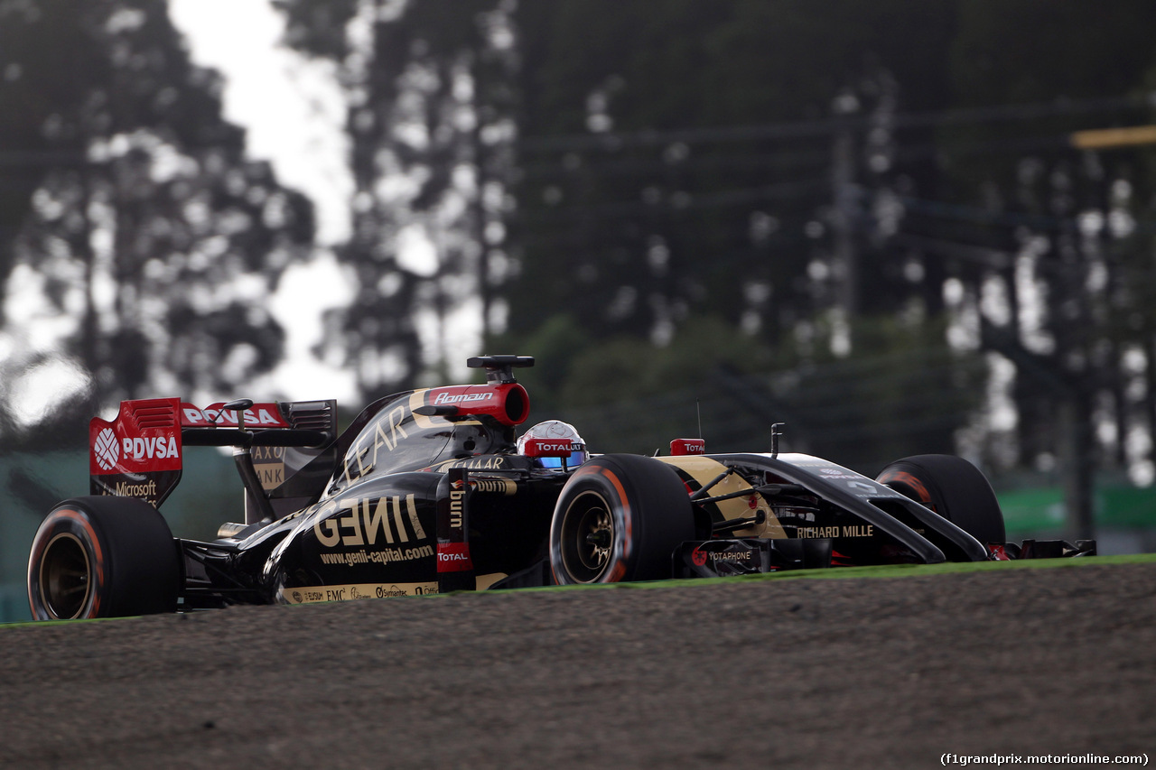 GP GIAPPONE, 03.10.2014 - Prove Libere 2, Romain Grosjean (FRA) Lotus F1 Team E22