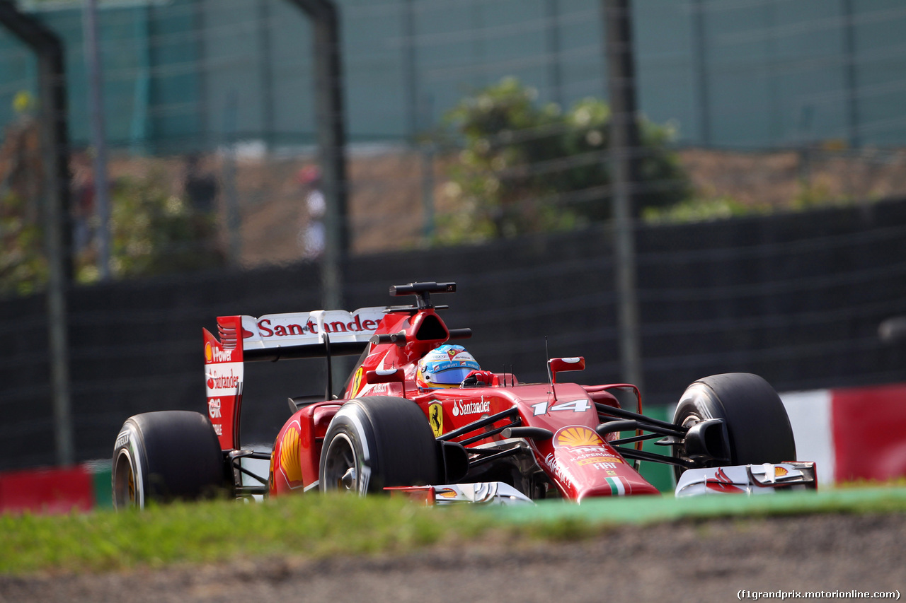 GP GIAPPONE, 03.10.2014 - Prove Libere 2, Fernando Alonso (ESP) Ferrari F14-T