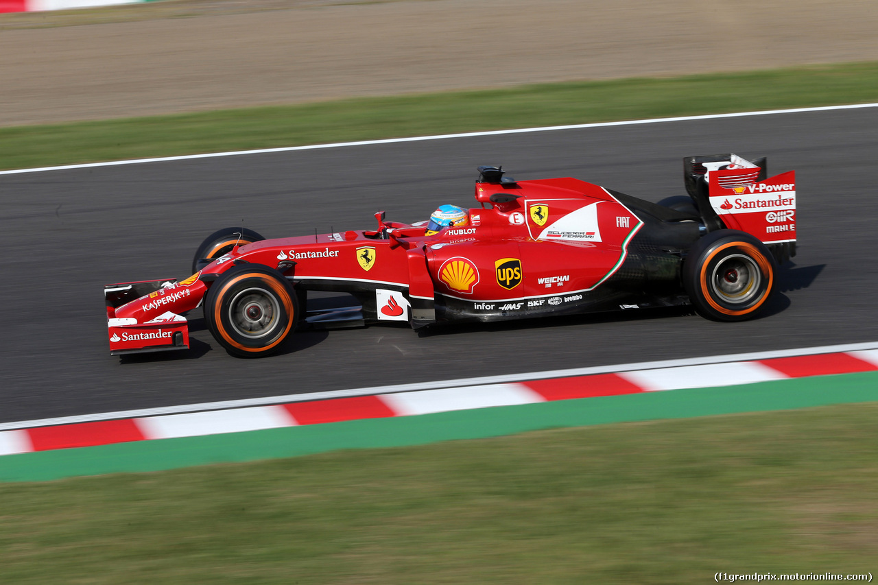 GP GIAPPONE, 03.10.2014 - Prove Libere 2, Fernando Alonso (ESP) Ferrari F14-T