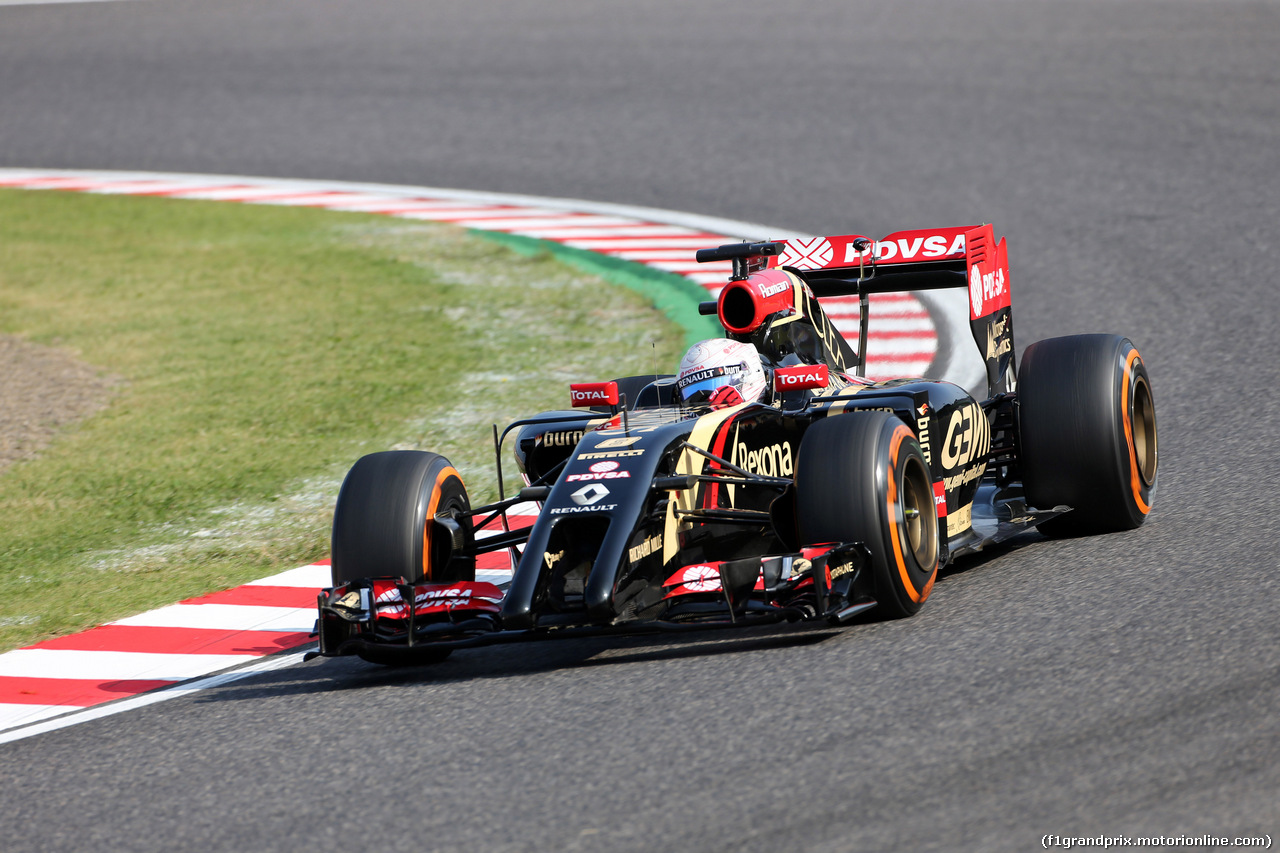 GP GIAPPONE, 03.10.2014 - Prove Libere 2, Romain Grosjean (FRA) Lotus F1 Team E22