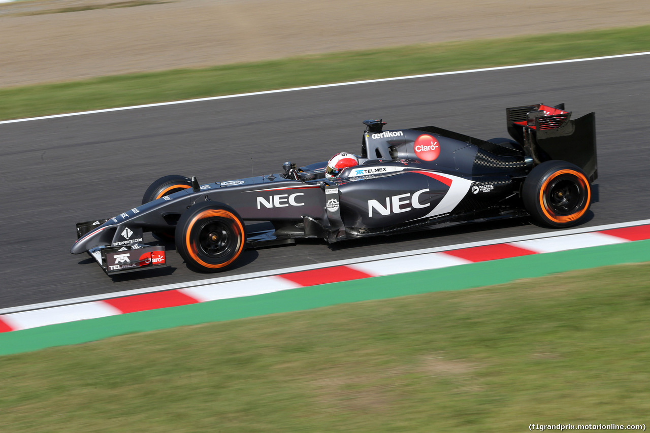 GP GIAPPONE, 03.10.2014 - Prove Libere 2, Adrian Sutil (GER) Sauber F1 Team C33