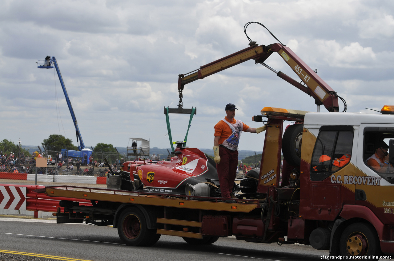 GP GRAN BRETAGNA, 06.07.2014 - Gara, The damaged car of Kimi Raikkonen (FIN) Ferrari F147