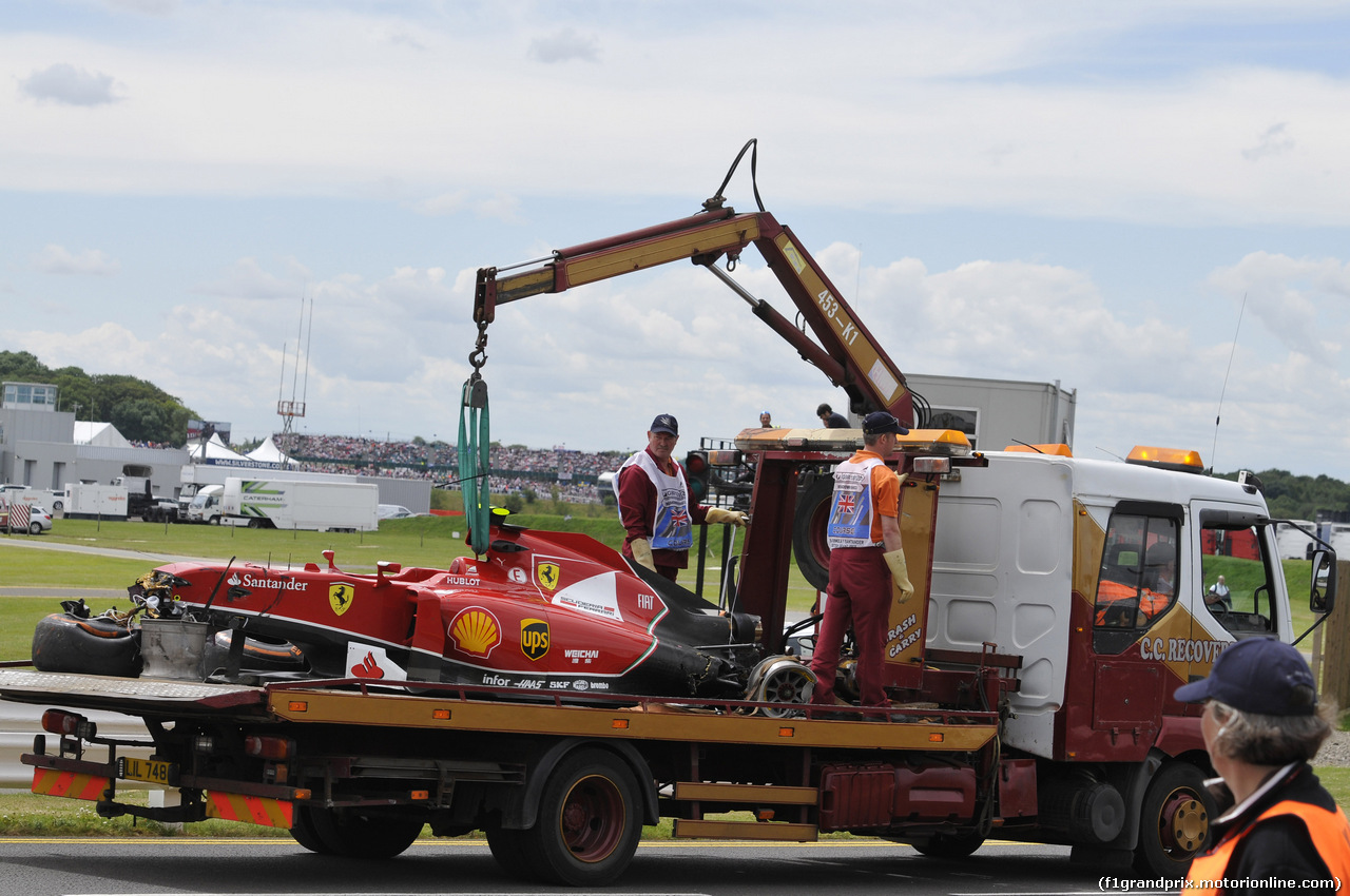 GP GRAN BRETAGNA, 06.07.2014 - Gara, The damaged car of Kimi Raikkonen (FIN) Ferrari F147