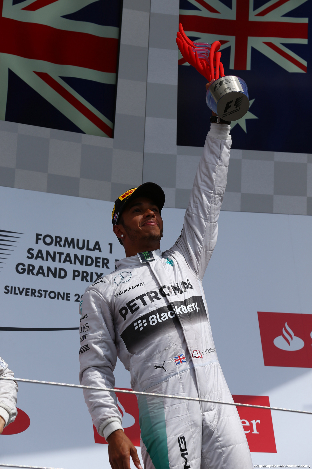 GP GRAN BRETAGNA, 06.07.2014 - Podium, Lewis Hamilton (GBR) Mercedes AMG F1 W05 (vincitore)