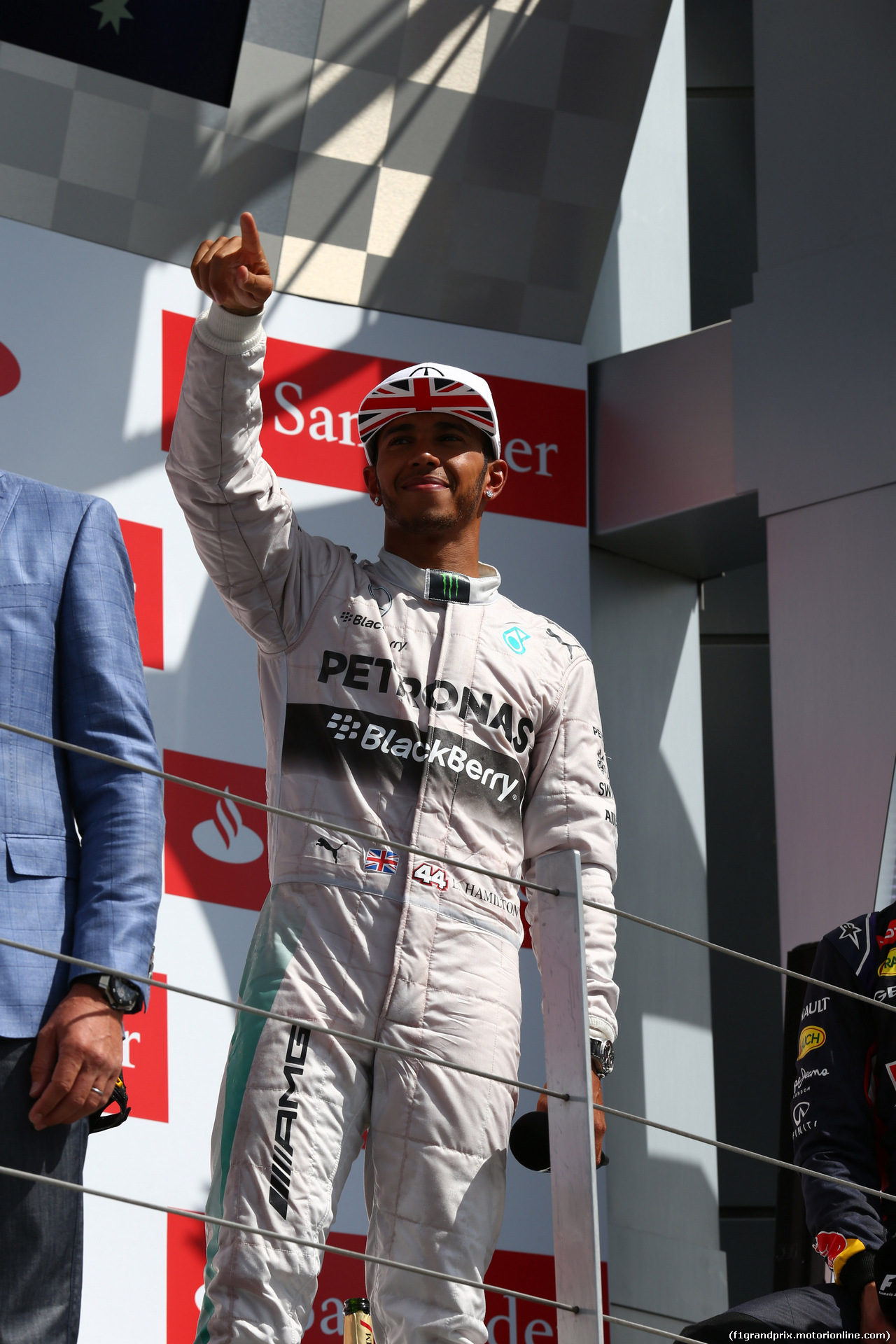 GP GRAN BRETAGNA, 06.07.2014 - Podium, Lewis Hamilton (GBR) Mercedes AMG F1 W05 (vincitore)