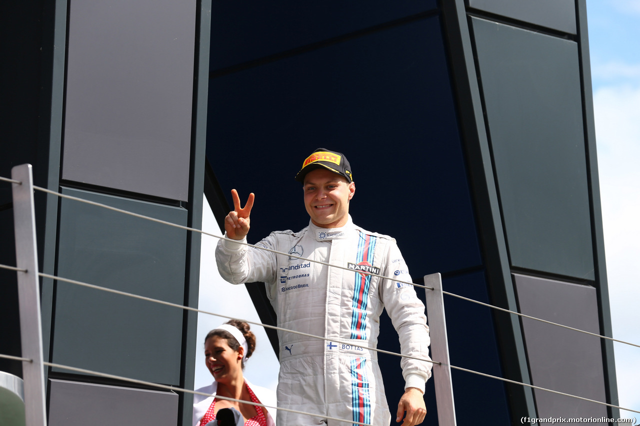 GP GRAN BRETAGNA, 06.07.2014 - Podium, Valtteri Bottas (FIN) Williams F1 Team FW36 (secondo)