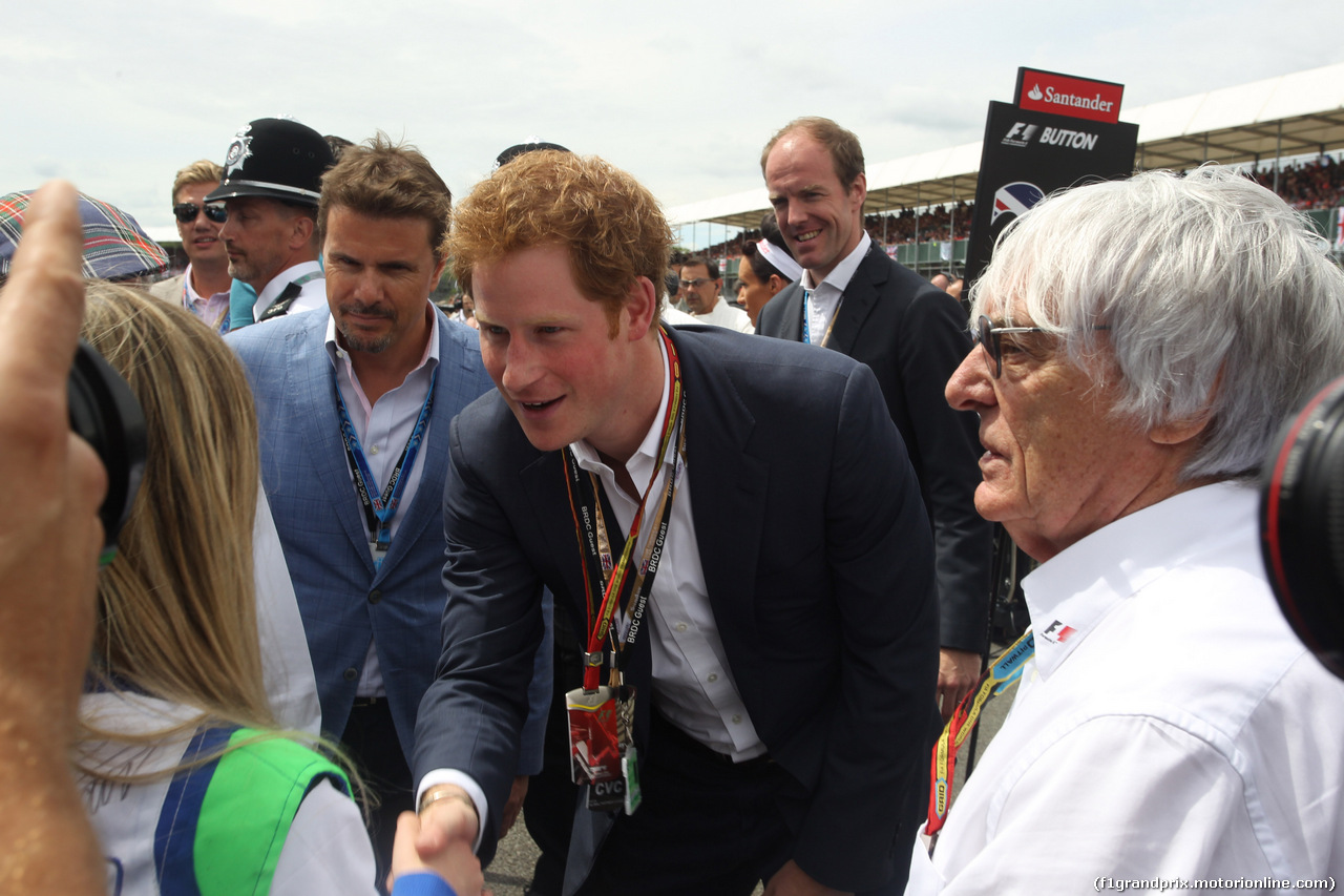 GP GRAN BRETAGNA, 06.07.2014 - Bernie Ecclestone (GBR), President e CEO of Formula One Management e Prince Henry of Wales