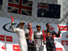 GP GRAN BRETAGNA, 06.07.2014 - Podium, Lewis Hamilton (GBR) Mercedes AMG F1 W05 (vincitore), Valtteri Bottas (FIN) Williams F1 Team FW36 (secondo) e Daniel Ricciardo (AUS) Infiniti Red Bull Racing RB10 (terzo)