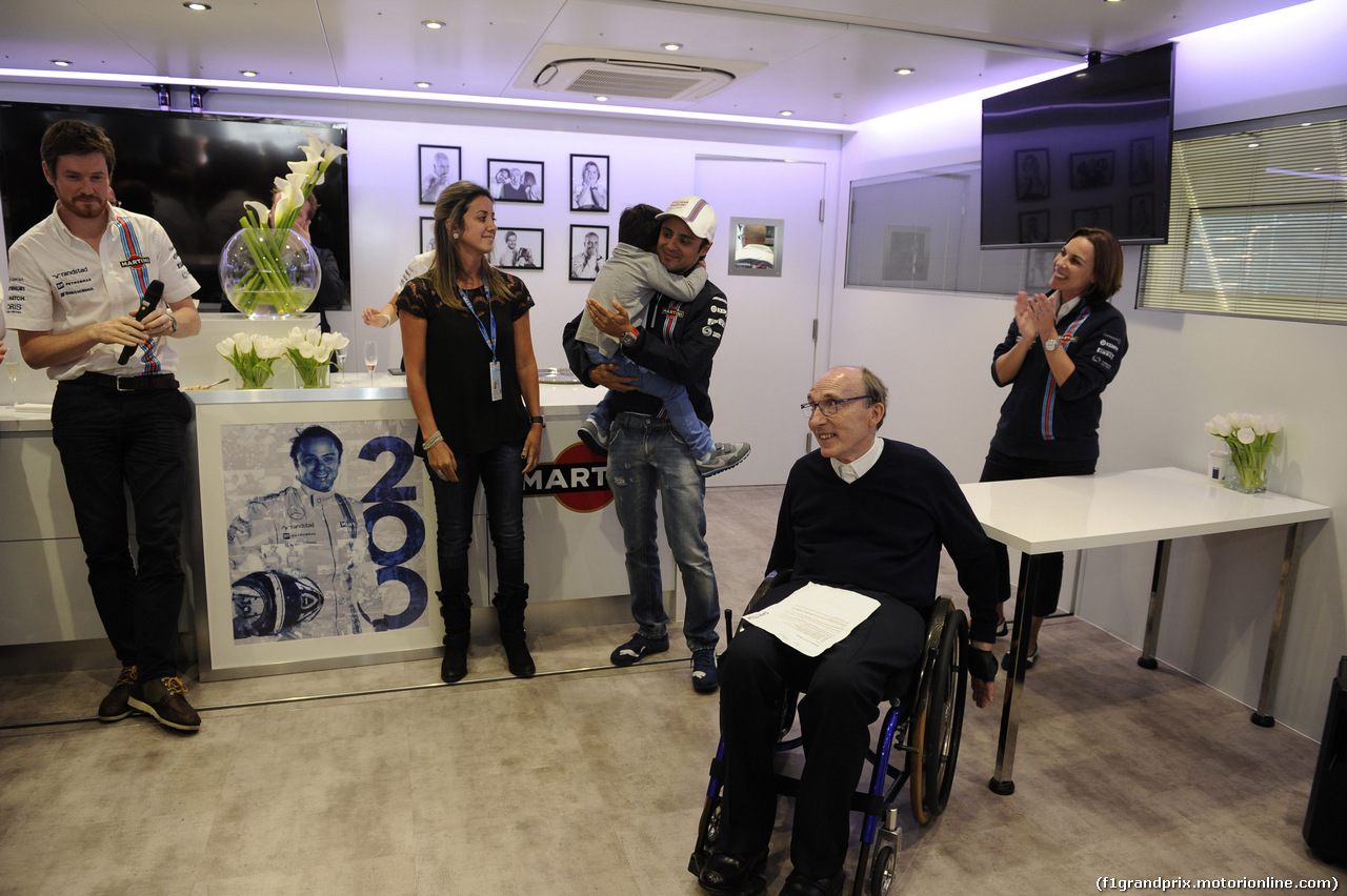 GP GRAN BRETAGNA, 04.07.2014 - Felipe Massa (BRA) Williams F1 Team FW36 celebrates 200 gp in Formula 1