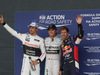 GP GRAN BRETAGNA, 04.07.2014 - Qualifiche, Nico Rosberg (GER) Mercedes AMG F1 W05 (pole position), Sebastian Vettel (GER) Infiniti Red Bull Racing RB10 (secondo) e Jenson Button (GBR) McLaren Mercedes MP4-29 (terzo)