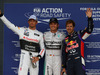GP GRAN BRETAGNA, 04.07.2014 - Qualifiche, Nico Rosberg (GER) Mercedes AMG F1 W05 (pole position), Sebastian Vettel (GER) Infiniti Red Bull Racing RB10 (secondo) e Jenson Button (GBR) McLaren Mercedes MP4-29 (terzo)