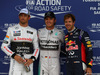 GP GRAN BRETAGNA, 04.07.2014 - Qualifiche, Nico Rosberg (GER) Mercedes AMG F1 W05 (pole position), Sebastian Vettel (GER) Infiniti Red Bull Racing RB10 (secondo) e Jenson Button (GBR) McLaren Mercedes MP4-29 (terzo)