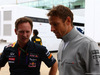 GP GRAN BRETAGNA, 04.07.2014 - Christian Horner (GBR), Red Bull Racing, Sporting Director e Jenson Button (GBR) McLaren Mercedes MP4-29