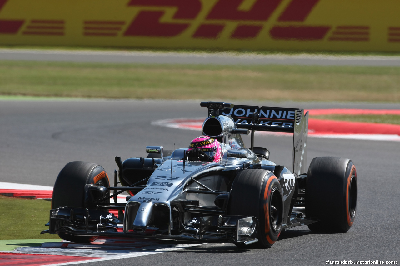 GP GRAN BRETAGNA, 04.07.2014 - Prove Libere 1, Jenson Button (GBR) McLaren Mercedes MP4-29