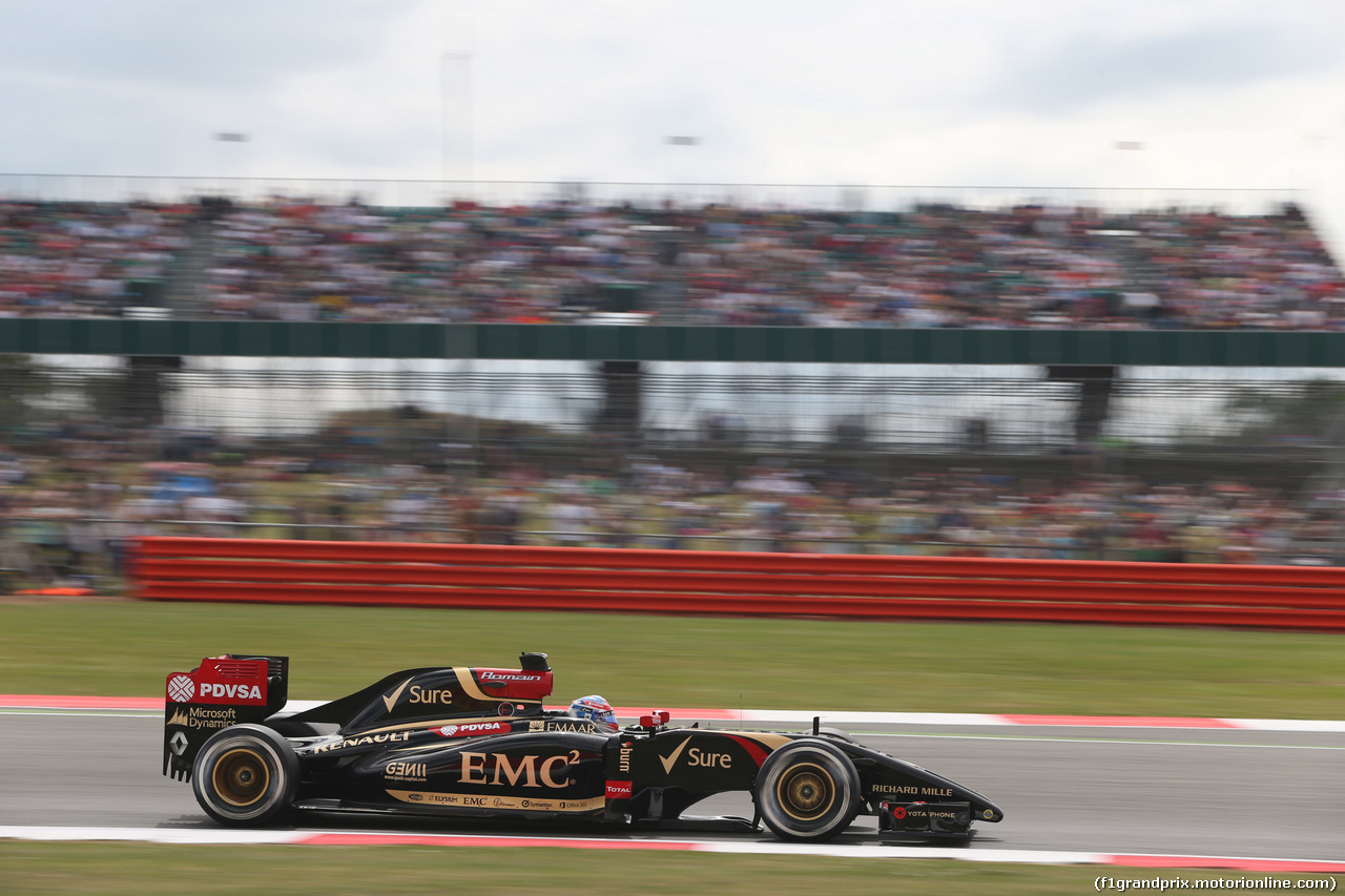 GP GRAN BRETAGNA, 04.07.2014 - Prove Libere 2, Romain Grosjean (FRA) Lotus F1 Team E22
