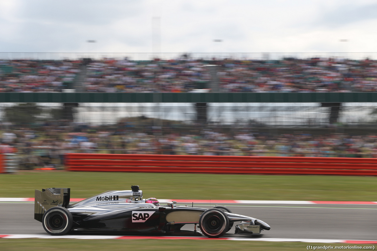 GP GRAN BRETAGNA, 04.07.2014 - Prove Libere 2, Jenson Button (GBR) McLaren Mercedes MP4-29