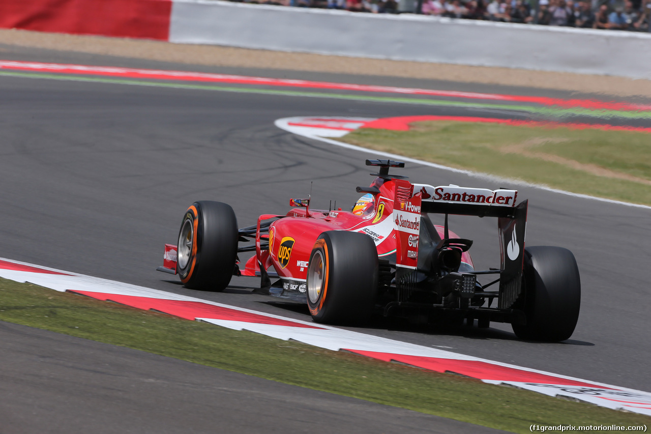 GP GRAN BRETAGNA, 04.07.2014 - Prove Libere 2, Fernando Alonso (ESP) Ferrari F14T