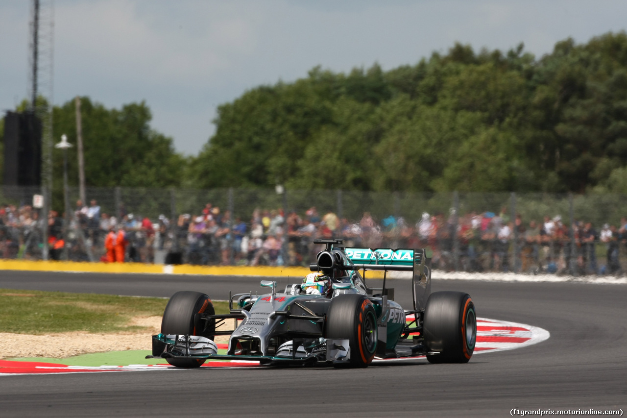 GP GRAN BRETAGNA, 04.07.2014 - Prove Libere 2, Lewis Hamilton (GBR) Mercedes AMG F1 W05