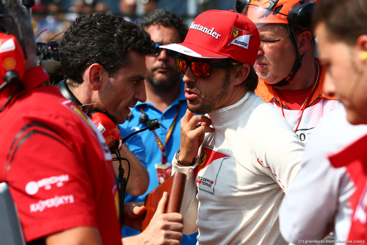 GP ITALIA, 07.09.2014 - Gara, Andrea Stella (ITA) Ferrari race Engineer e Fernando Alonso (ESP) Ferrari F14-T