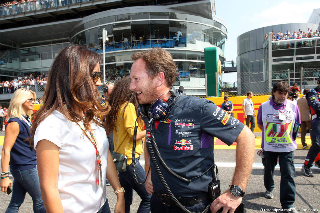 GP ITALIA, 07.09.2014 - Gara, Fabiana Flosi (BRA), Wife of Bernie Ecclestone e Christian Horner (GBR), Red Bull Racing, Sporting Director