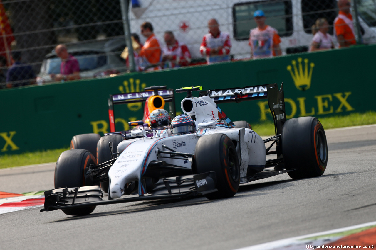 GP ITALIA, 07.09.2014 - Gara, Valtteri Bottas (FIN) Williams F1 Team FW36 e Sebastian Vettel (GER) Red Bull Racing RB10