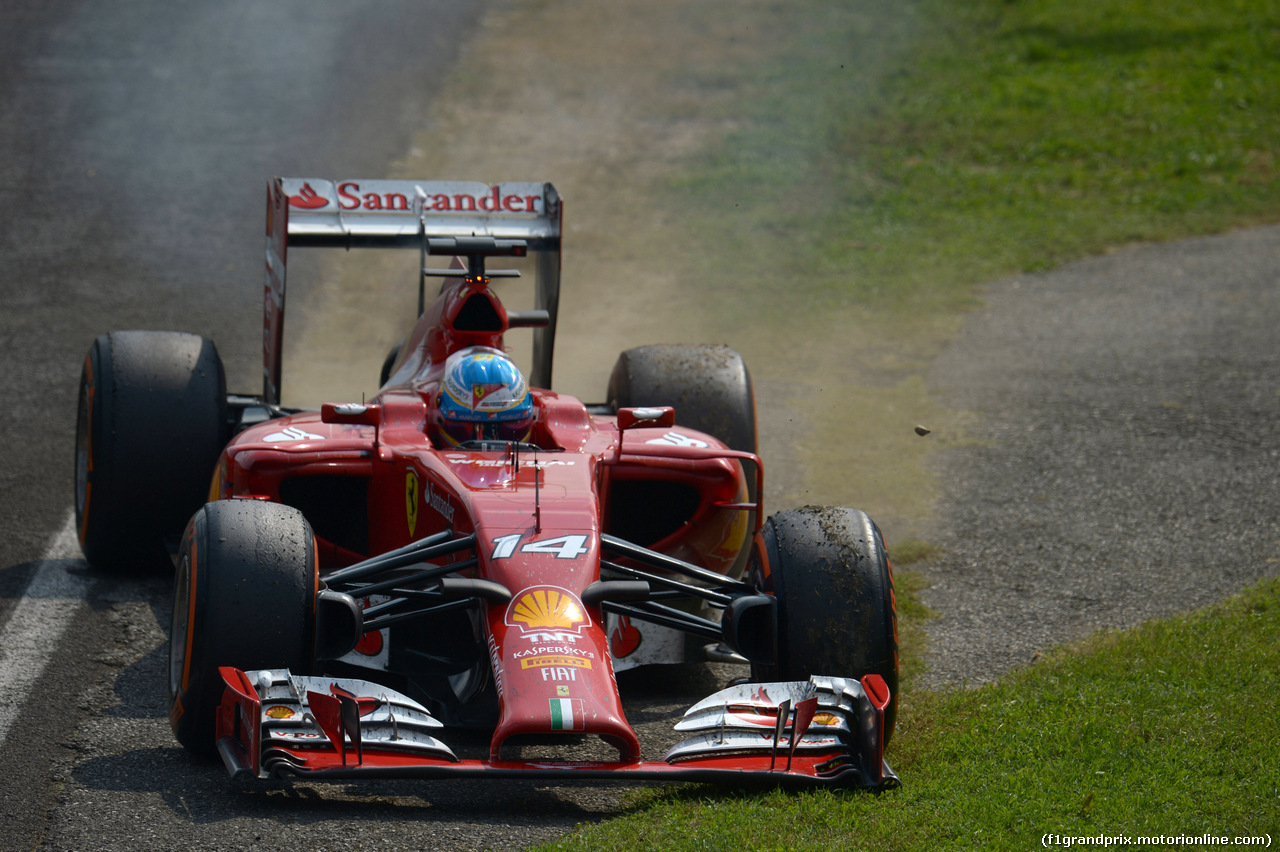 GP ITALIA, 07.09.2014 - Gara, Fernando Alonso (ESP) Ferrari F14-T retires from the race