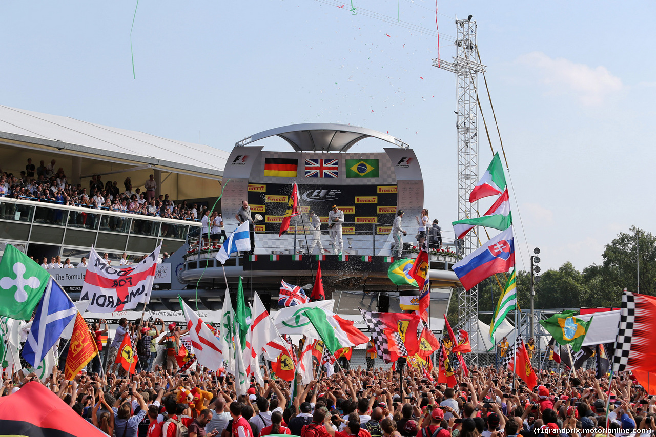 GP ITALIA, 07.09.2014 - Gara, 1st position Lewis Hamilton (GBR) Mercedes AMG F1 W05, secondo  Nico Rosberg (GER) Mercedes AMG F1 W05 e terzo Felipe Massa (BRA) Williams F1 Team FW36