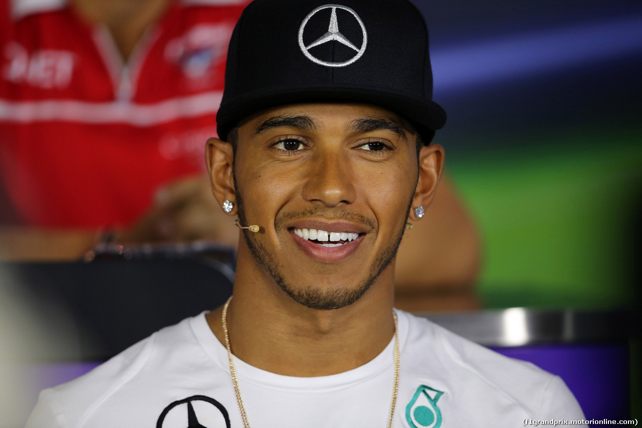 GP ITALIA, 04.09.2014- Conferenza Stampa, Lewis Hamilton (GBR) Mercedes AMG F1 W05