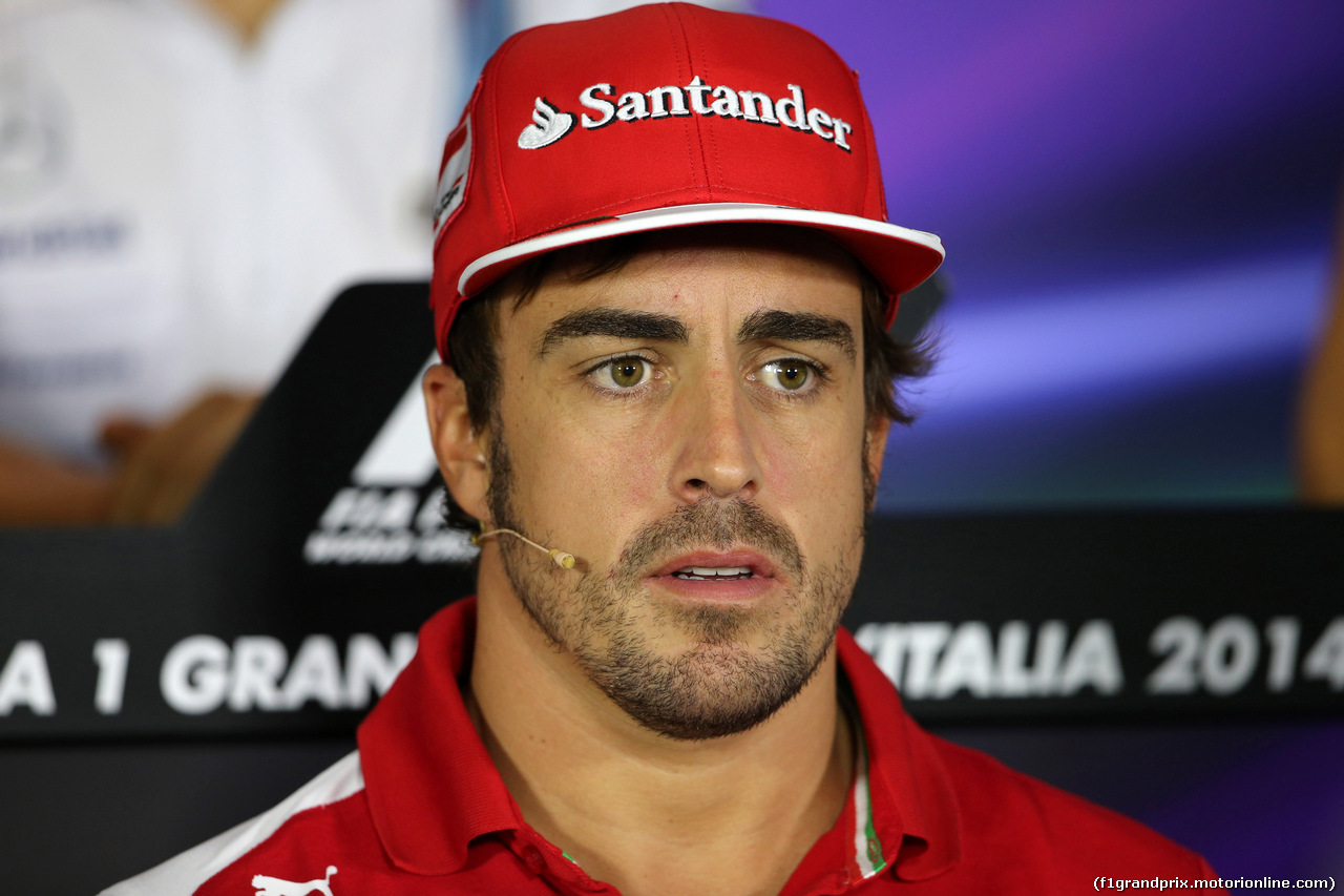 GP ITALIA, 04.09.2014- Conferenza Stampa, Fernando Alonso (ESP) Ferrari F14-T