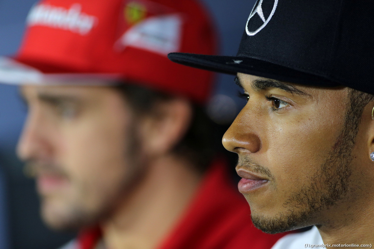 GP ITALIA, 04.09.2014- Conferenza Stampa, Fernando Alonso (ESP) Ferrari F14-T e Lewis Hamilton (GBR) Mercedes AMG F1 W05